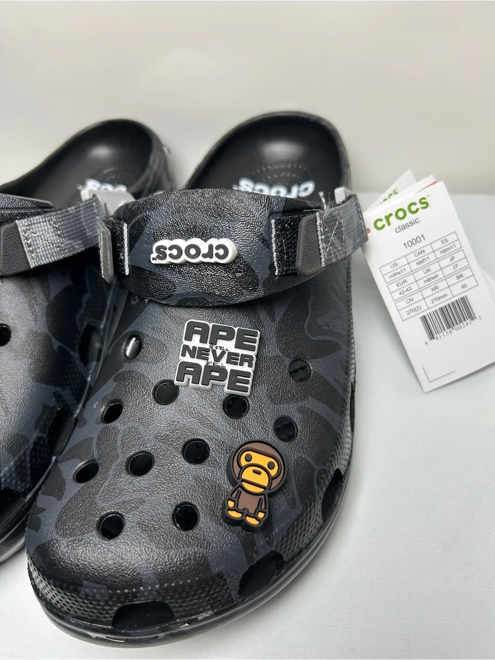 Bape X Crocs Black Camo Men’s Size US 9